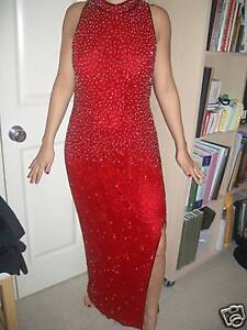 Red Papell Boutique Beaded EVENING GOWN FORMAL DRESS M. Please wait