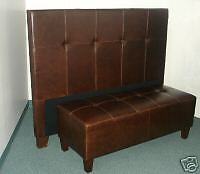 Queen Size Leather Headboard for bed & Matching Bench