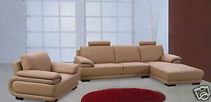 Elegant Rhythm Leather Sectional Sofa