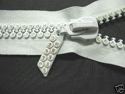 22 Rhinestone Zipper ~ Separating ~ Grey  