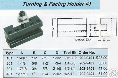 Turning & Facing Tool Holder Up To 12 Lathe AXA  