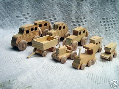 Wooden Toy Assortment (Train,Cars,Tractor/Wagon)#1  