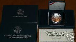 1996 S US Mint~~NATIONAL COMMUNITY SERVICE PROOF DOLLAR  