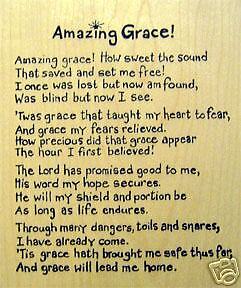 NW Amazing Grace How sweet the sound Rubber Stamp