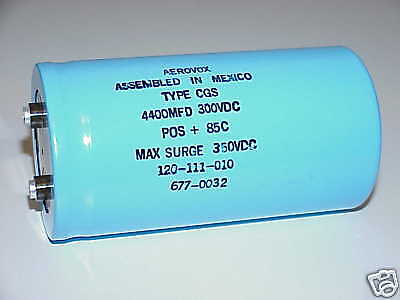 AEROVOX CGS CAPACITOR 4400 uf (MFD) 300VDC  