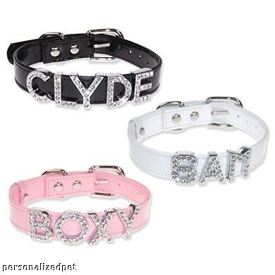 DOG COLLARS PERSONALIZED RHINESTONE LETTERS 5 FREE  