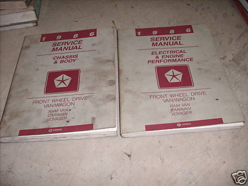 1986 Dodge RAM Van Wagon FWD Service Repair Shop Manual Set Factory