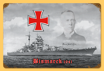 Bismarck WWII german battleship vintaged metal sign  