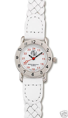 Nurse/ Nursing Medical White Braid Watch Military Time  