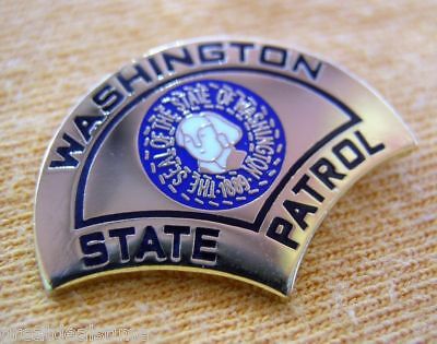   WA GOLD MINI STATE POLICE TROOPER PROUD PATCH BADGE SHIRT LAPEL PIN