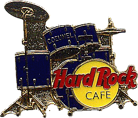 Hard Rock Cafe COZUMEL 1998 Dark Blue & Gold DRUM KIT SET PIN  