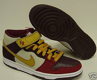 NIKE Mens DUNK MID PRO SB Burgundy Sneakers Shoes 8  