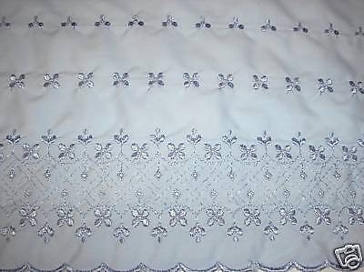 yards Lt. Blue 10 W embroidered eyelet lace trim  