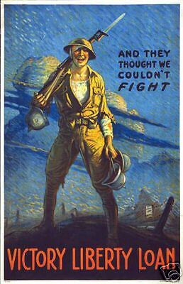 Vintage American Liberty Loan Poster WW 1  