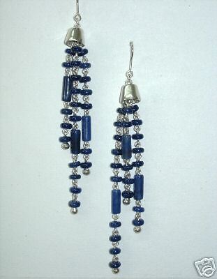 GALERIA CANO Silver Sodalite Pre Columbian Earrings 19  