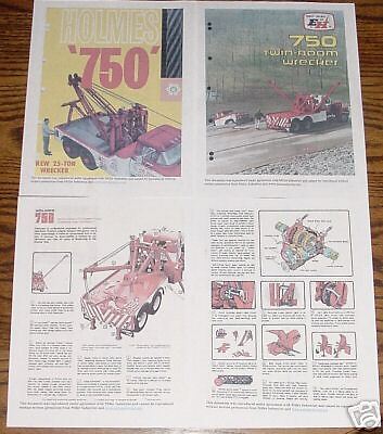 7 Ernest Holmes 750 Wrecker Ads 3 Brochures Heavy Wrecker Tow Truck ...