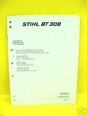 1984 STIHL BT 308 GAS POST HOLE AUGER PARTS LIST MANUAL  