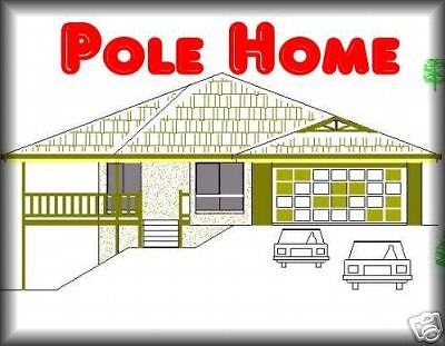 134LH Pole Real Estate house Plan Build Slope Land  