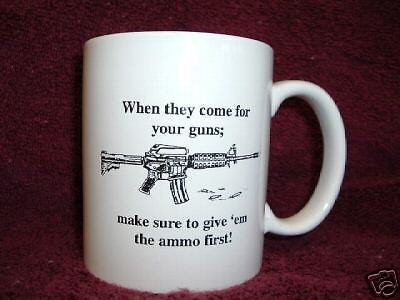 AR 15 CERAMIC MUG, GUN CONTROL  