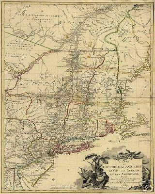1779 Revolutionary War Battle Theater Old Antique Map  