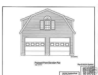 24x24   2 CAR GARAGE PLAN   GAMBREL ROOF   PLAN #2424GB  