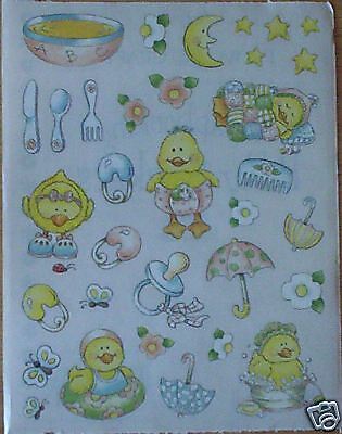 BABY GIRL DUCKY BATH DIAPER PACIFIER SCRAPBOOK STICKER  