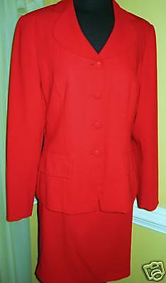 Gorgeous RED Reflections by Spiegel Skirt suit sz.8  