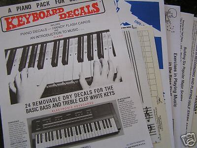 Piano KEYBOARD DECALS KIT Stickers Labels Beginner Book  