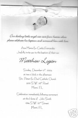 Photo Baptism/Christening Invitations on Vellum  