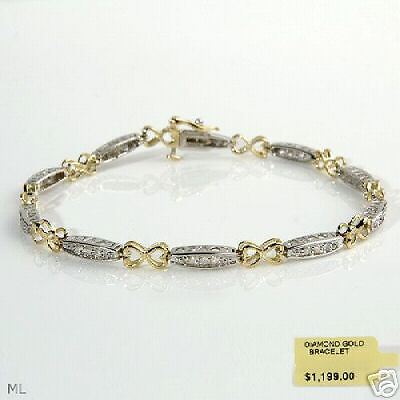 1199. Genuine 0.50ctw Diamond I LOVE YOU Bracelet 10KT  