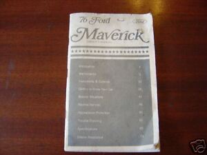 Ford maverick owners manual