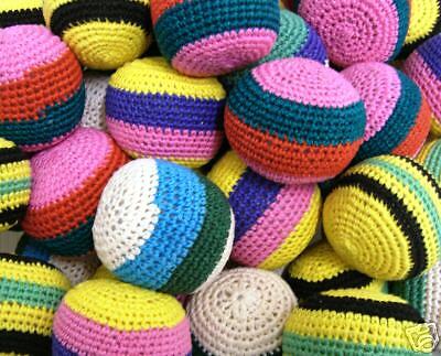 set of 6 STRIPES PAKISTAN Knitted Hacky Sack assort  