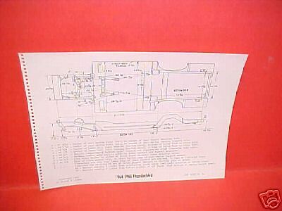 1965 FORD THUNDERBIRD FRAME DIMENSION CHART GUIDE 65  