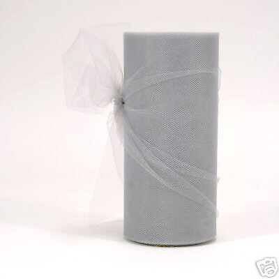75 (25 yd) Wedding Tulle Fabric Spool Tutu Silver  