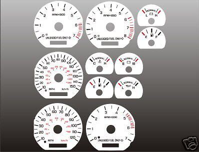 1994 1998 Ford Mustang white face gauges 94 98  