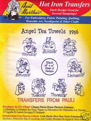 Angel Tea Towels Aunt Marthas Embroidery Transfer  
