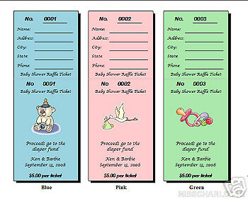 56 Personalized Baby Shower Raffle Ticket Favors  