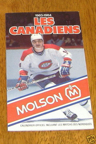 pocket schedule molson montreal 1983 84  