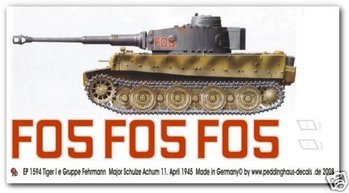 16 Decals Tiger I Gruppe Fehrmann 1945 1594  