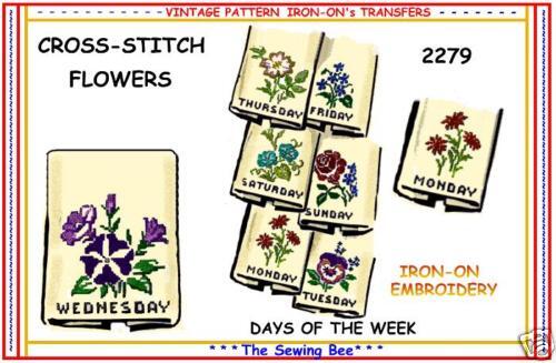 2279 Embroidery Transfers Cross Stitch Flowers patterns  