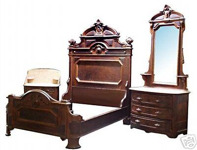 American Burled Walnut 3 Pc Bed Set by Thomas Brooks  