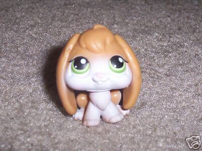 littlest pet shop BROWN BUNNY GREEN EYES RARE HTF  