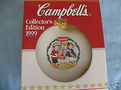 1999 Rare CAMPBELLS SOUP KIDS Glass Ball Ornament  