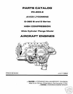 Lycoming Parts Catalog PC 203 2 , O 320 B and D series  