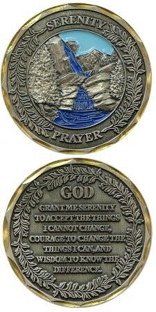 SERENITY PRAYER CHALLENGE COIN AA RECOVERY  