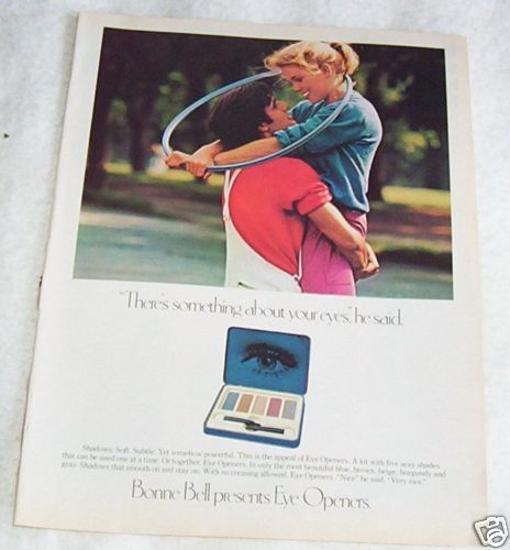 1979 Bonne Bell Cosmetics eye make up Girl Hula Hoop AD  