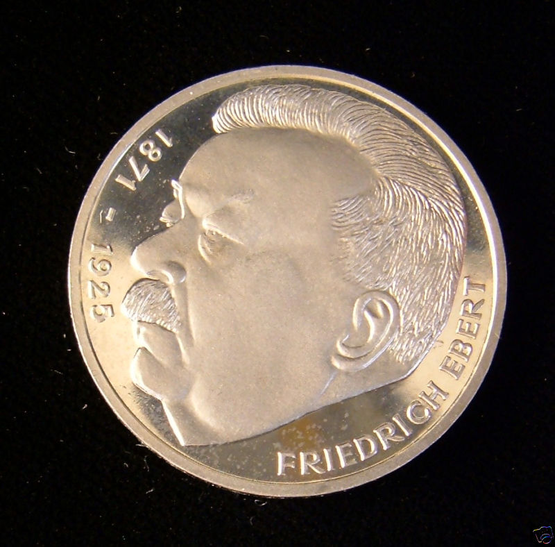 Germany 1975 J 5 Mark Coin Silver Proof Friedrich Ebert  