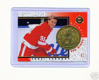 1997 98 PINNACLE MINT SERGEI FEDOROV BRASS COIN & CARD  