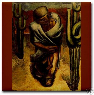 Siqueiros Mexico Peasant Mother Ceramic Art Tile  