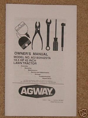 Agway AG185H42STA Lawn Tractor Owners Manual  